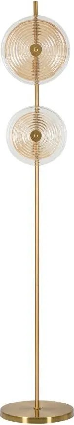 Подова лампа в златист цвят със стъклен абажур (височина 170 cm) Venice – Mauro Ferretti