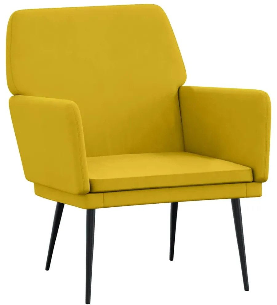 351378 vidaXL Кресло, жълто, 62x79x79 см, кадифе