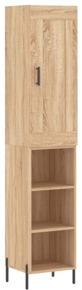 3200332 vidaXL Висок шкаф, сонома дъб, 34,5x34x180 см, инженерно дърво
