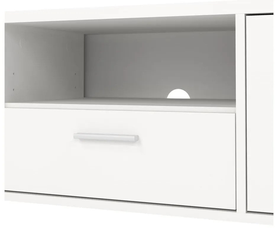 Бяла маса за телевизор 147x38 cm Media - Tvilum