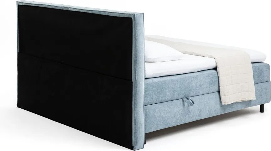Синьо боксспринг легло с място за съхранение 160x200 cm Elva Bold – Bonami Selection