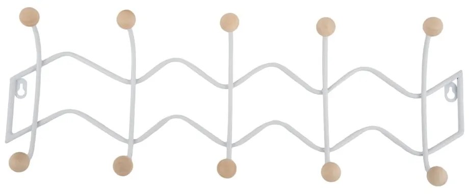 Бяла метална стенна закачалка 61 cm Zig Zag – PT LIVING