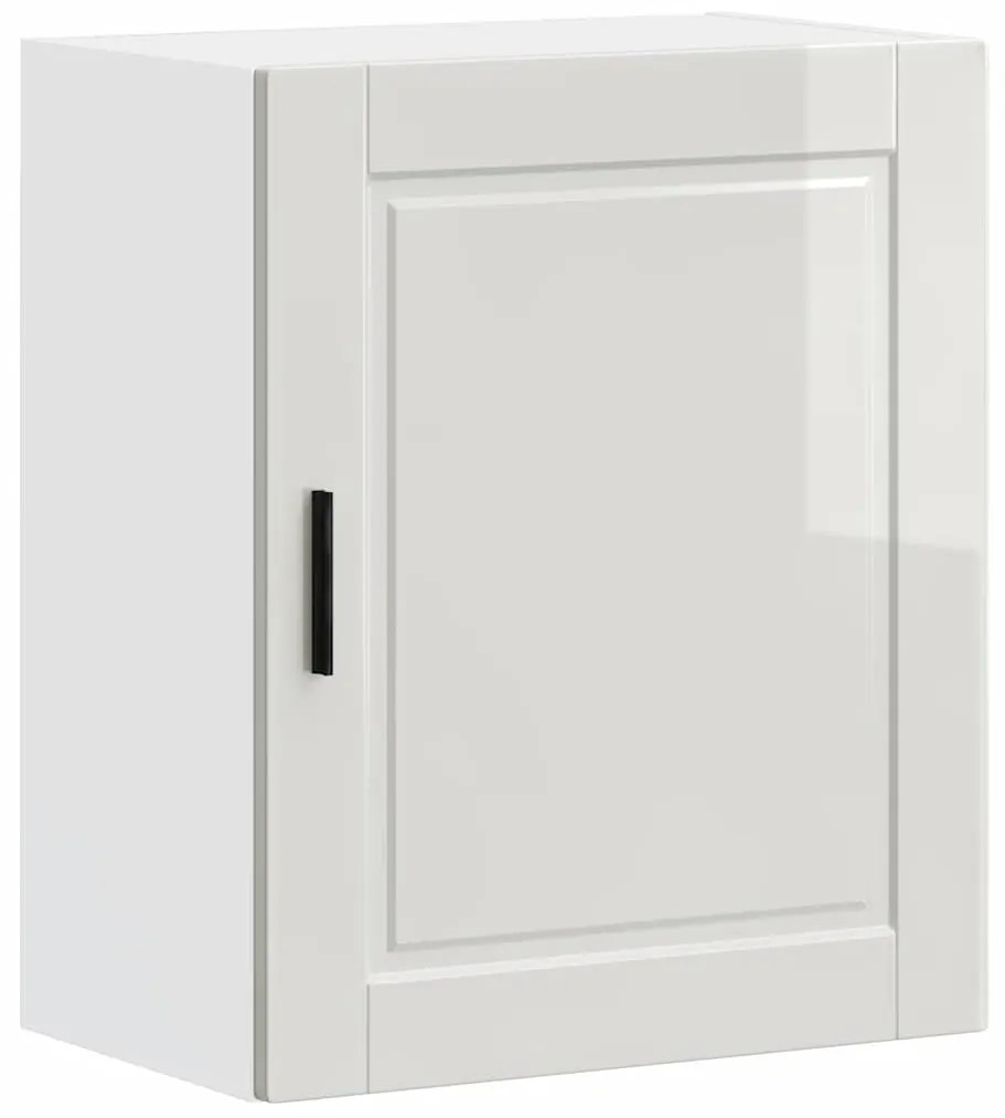 854041 vidaXL Кухненски стенен шкаф Porto, бял гланц, инженерно дърво