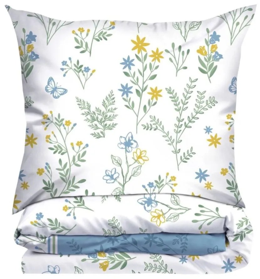 Премиум памучно спално бельо цветя от ливада Ширина: 160 см | Дължина: 200 см
