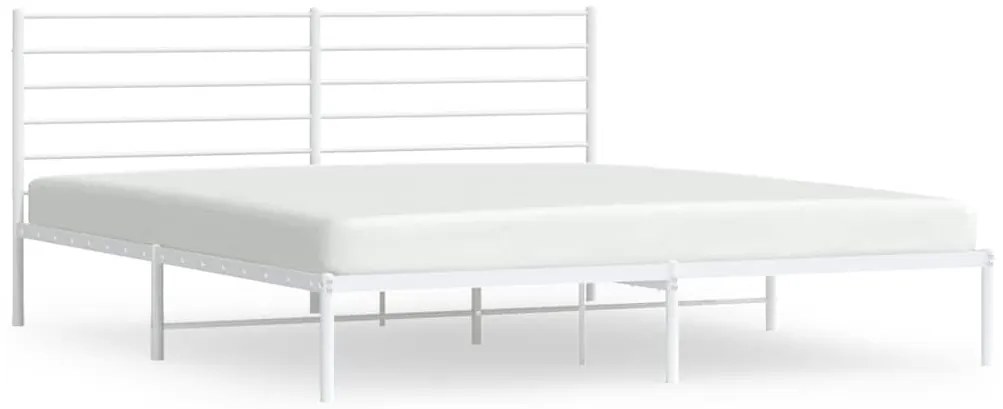352373 vidaXL Метална рамка за легло с горна табла, черна, 183x213 см