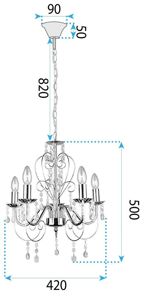 ЛАМПА EBT009-5CP GOLD