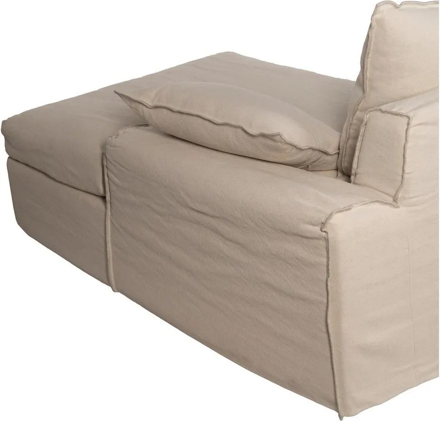 Кремав ленен ъглов диван (десен ъгъл) – Ixia