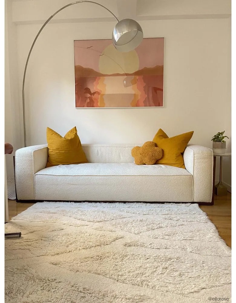 Бял ръчно изработен вълнен килим подходящ за пране 170x240 cm Enkang Ivory – Lorena Canals