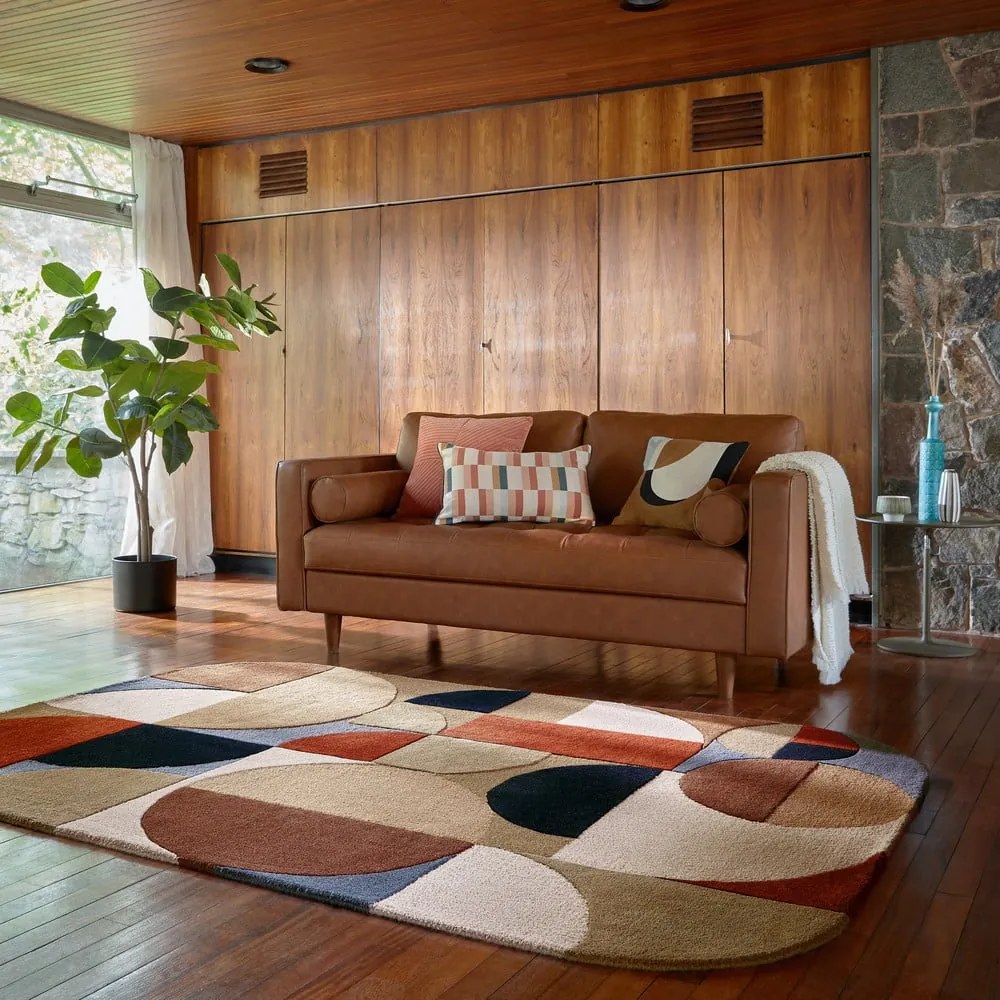 Теракотен ръчно изработен вълнен килим 120x170 cm Mia Arch – Flair Rugs