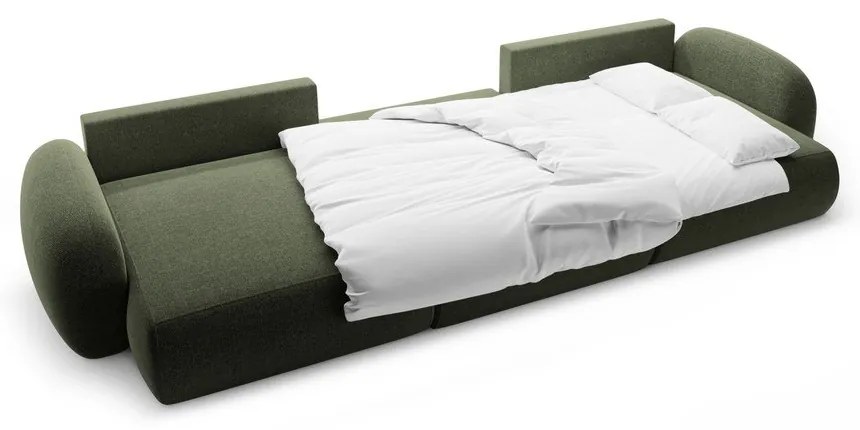 Зелен шенилов сгъваем/с място за съхранение ъглов диван (U форма) Tonale – Cosmopolitan Design