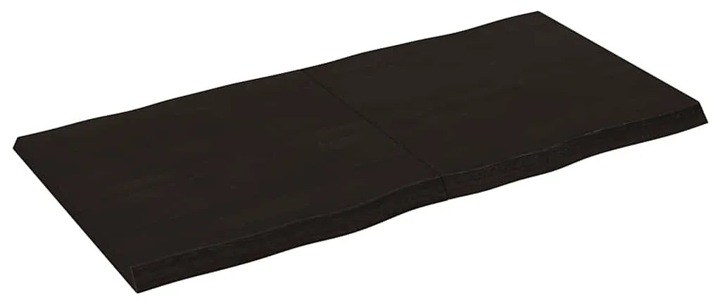 364026 vidaXL Плот за маса тъмнокафяв 120x60x(2-4) см обработен масивен дъб