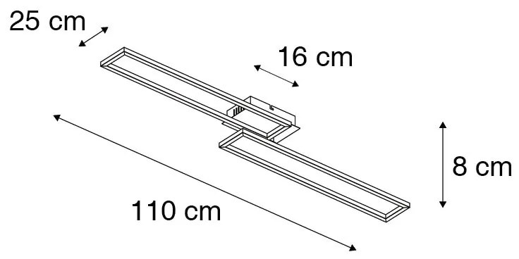 Таванна лампа овална стомана 3-степенна димируема - Plazas Novo