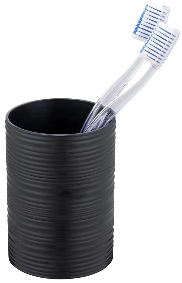 Черна пластмасова чаша за четки за зъби Lyon – Allstar