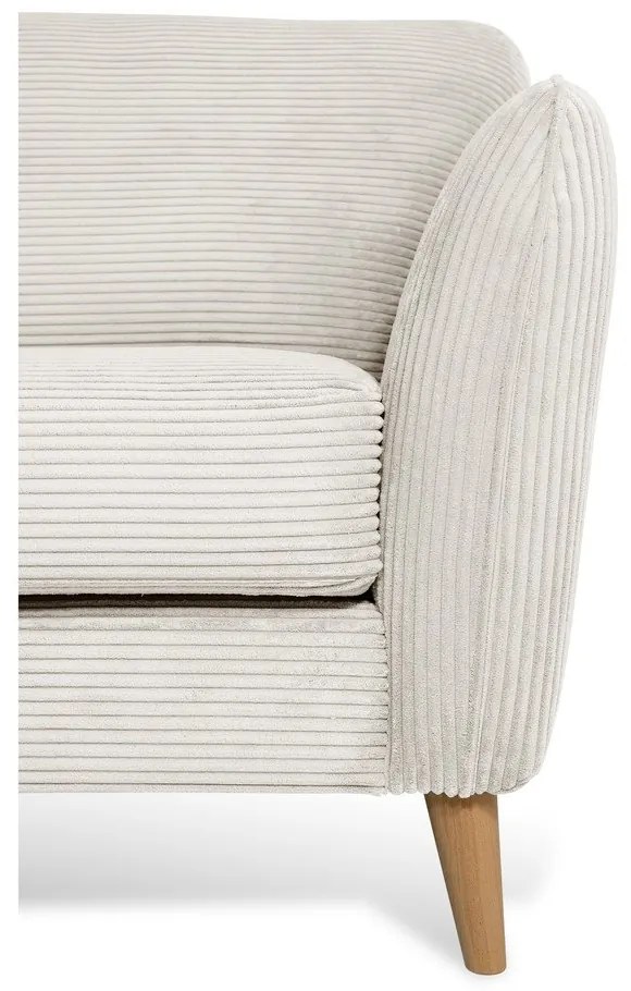 Бял ъглов диван от рипсено кадифе (ляв ъгъл) Paris – Scandic