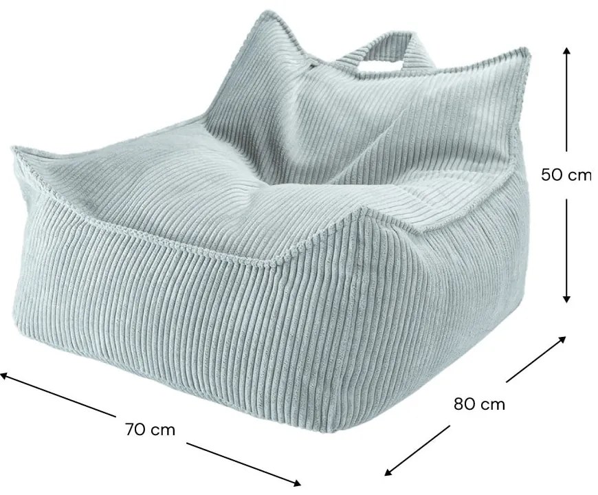 Детски пуф от рипсено кадифе в цвят мента Chair – Wigiwama