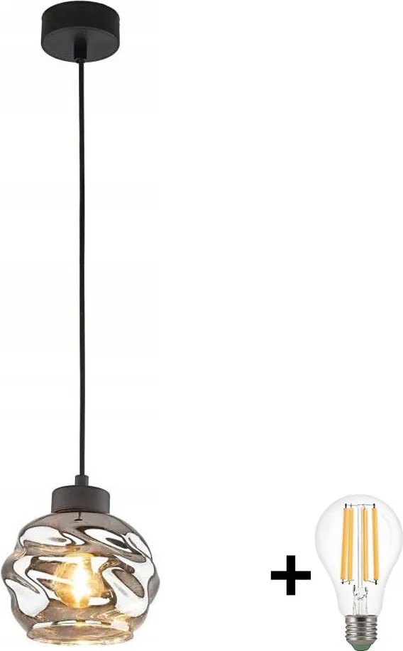 LED полилей на кабел ZULIA 1xE27/15W/230V черен/димно черен