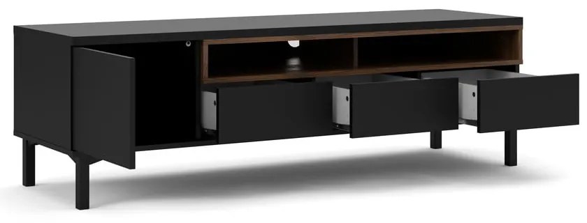 Черна маса за телевизор 156x48x48 cm Roomers – Tvilum