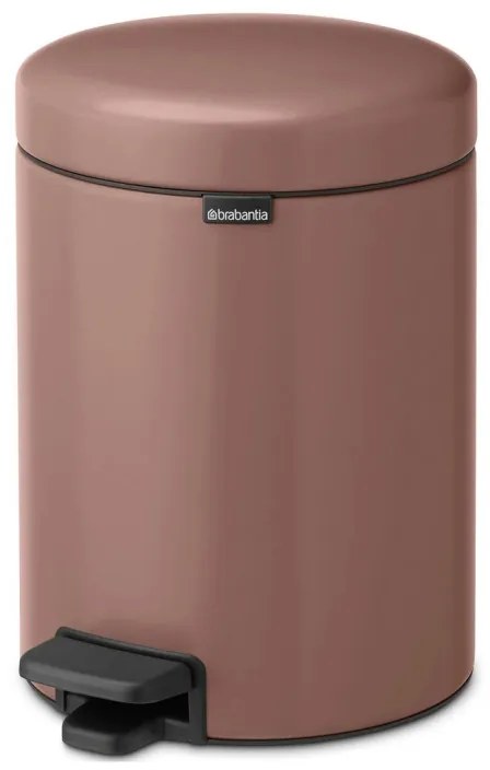 Кош за боклук с педал Brabantia NewIcon 1008841, 5 л, Плавно затваряне, Противоплъзгаща основа, Сатенено покритие, Кафяв