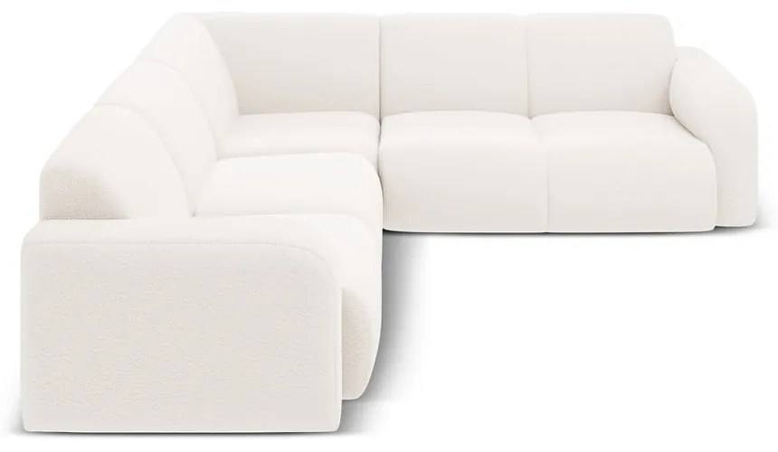Бял ъглов диван от букле (променлив/L форма) Molino – Micadoni Home