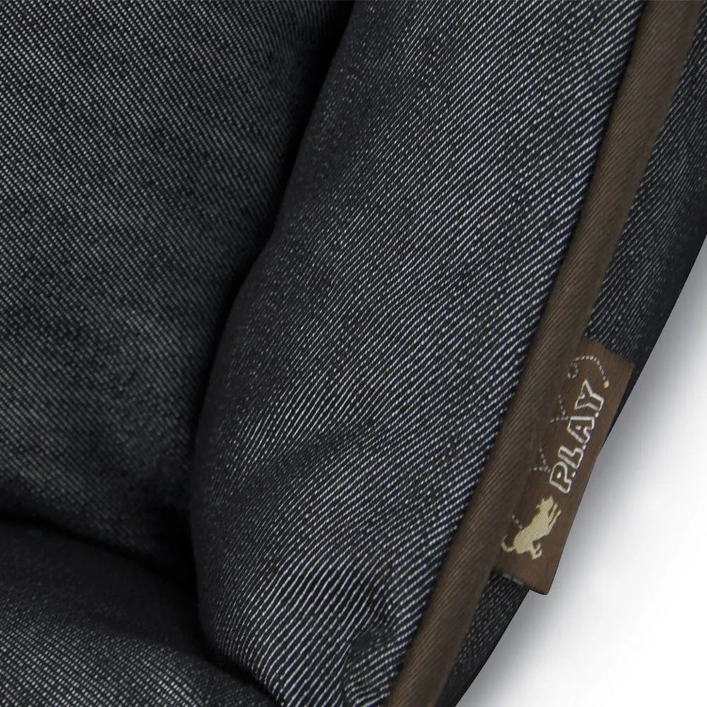 Тъмносиньо легло за куче 100x75 cm Lounge Bed Denim Medieval Blue / Dark Chocolate L – P.L.A.Y.