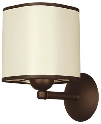 Аплик КУБО, патина, абажур Текстинел Крем, 1xE27