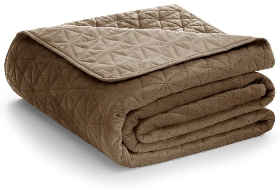 Светлокафяво капитонирано покривало за легло 240x260 cm Laila – Restilo