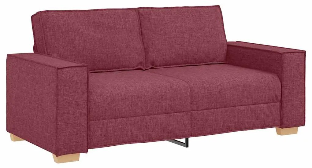 4104983 vidaXL Двуместен диван, бордо, 140 см, плат