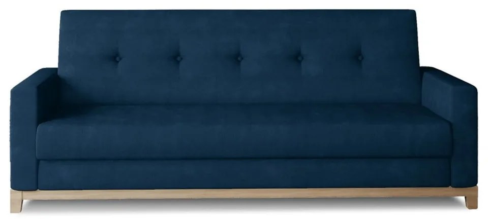 Син кадифен разтегателен диван с място за съхранение 216 cm Selene – ELTAP