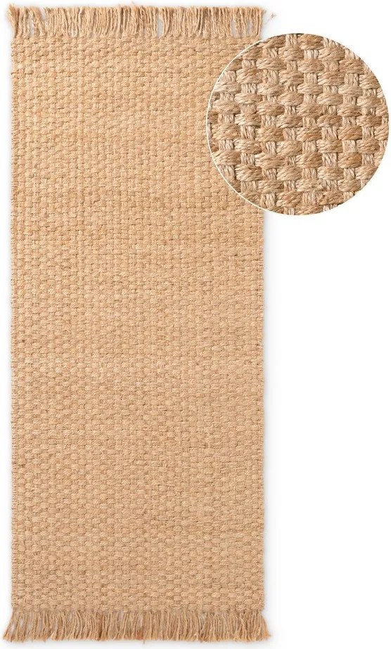Двустранна/ръчно изработена ютена пътека в естествен цвят 80x200 cm Fjord – Hanse Home