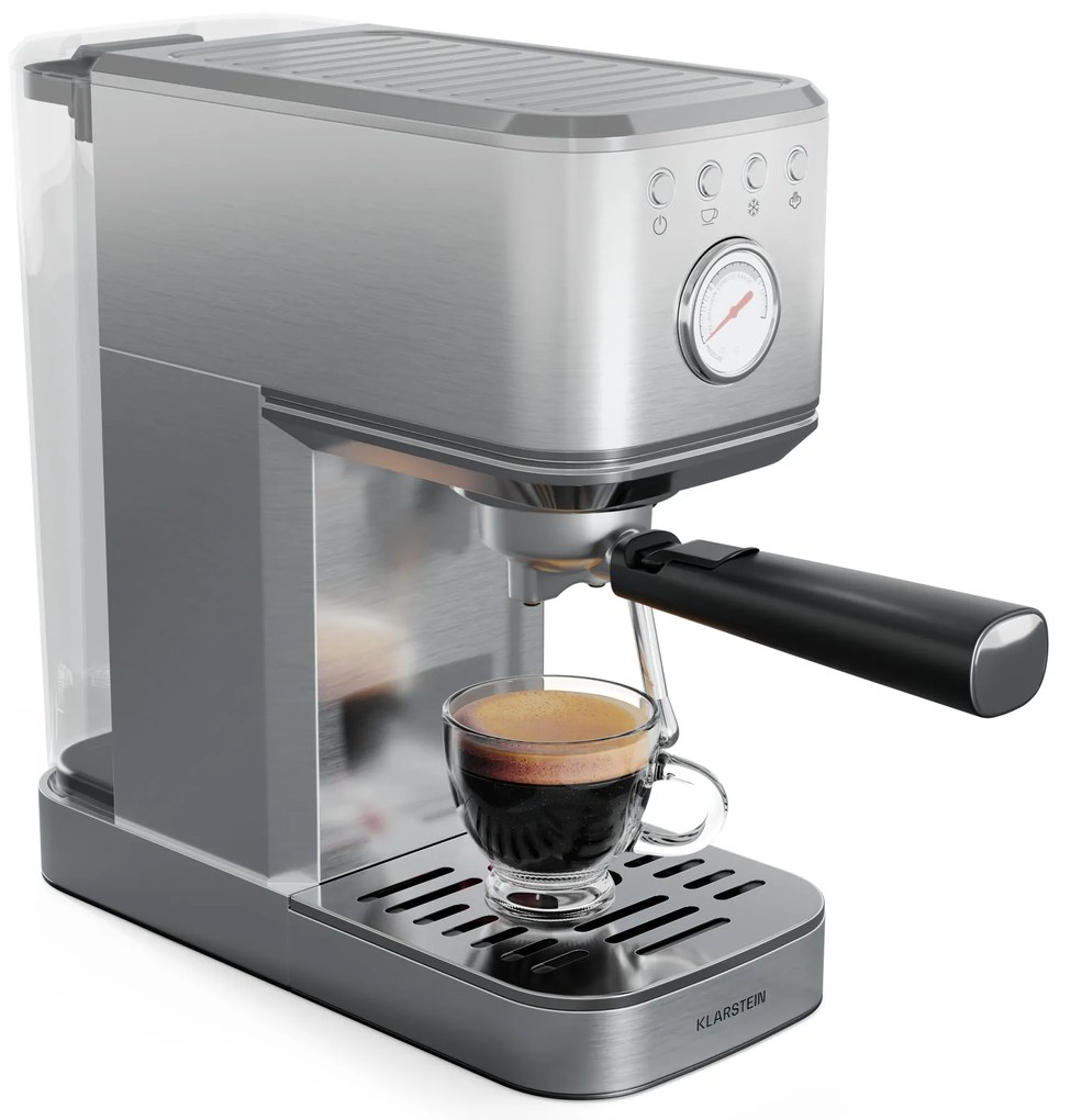 Klarstein Кафемашина SteelPresso Slim, Портафилтър, включително аксесоари