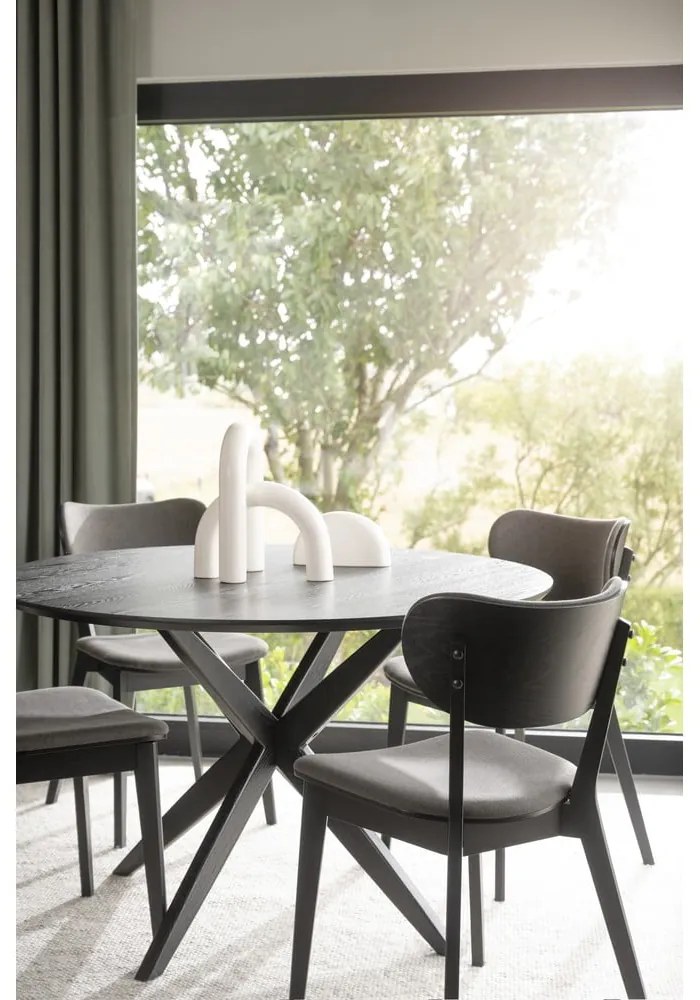 Кръгла маса за хранене с дъбов плот 120x120 cm Calverton - Rowico