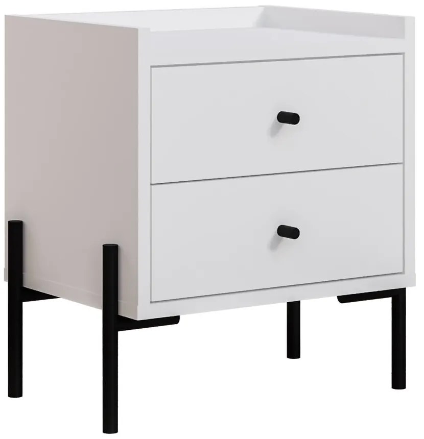 Бяло нощно шкафче Mayra - Marckeric