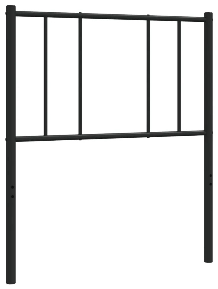352506 vidaXL Метална резервна табла за легло, черна, 75 см