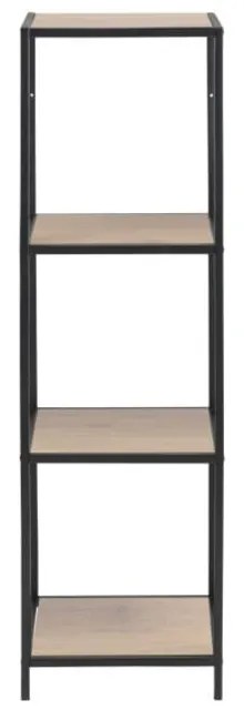 Черна/естествена библиотека от декор от дъб 37x120 cm Seaford – Actona