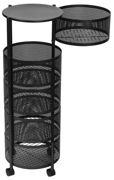 Рафт с кошници в черно на колела