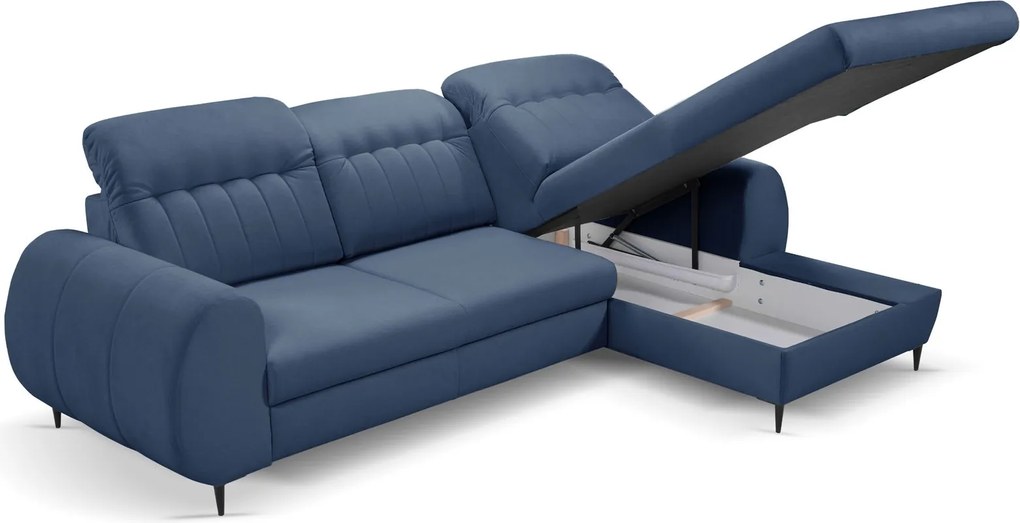 Ъглов диван Blanc-Син-Дясно