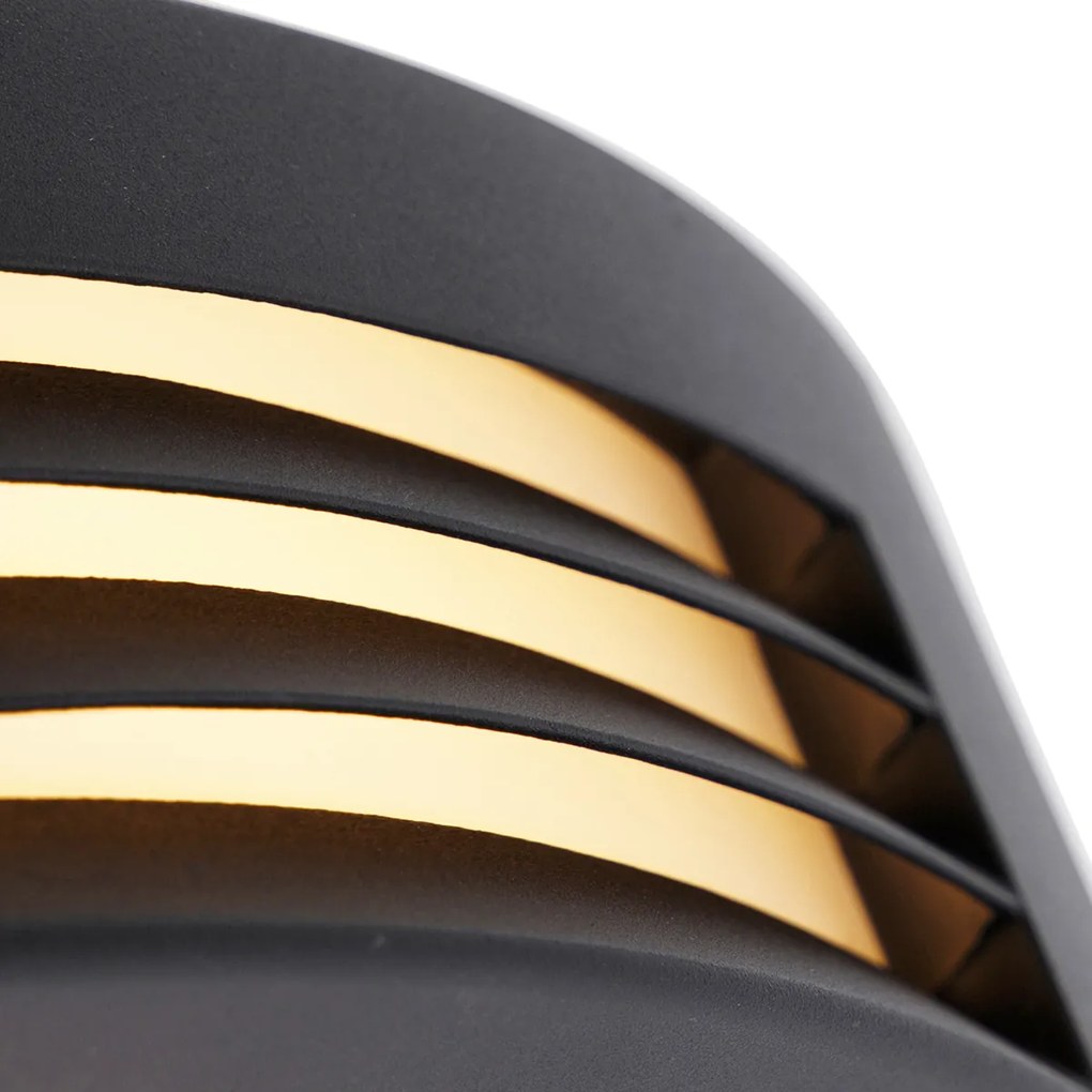 Интелигентна външна стенна лампа черна IP44 с Wi-Fi A60 - Hurricane