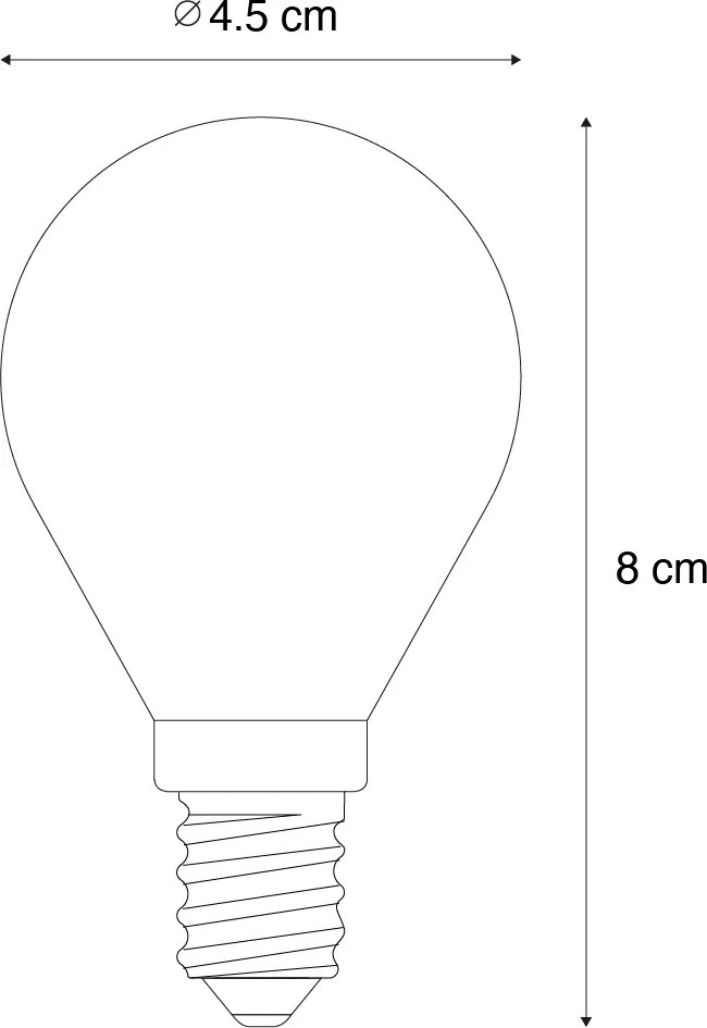 Комплект от 5 E14 димируеми LED крушки P45 опушени 5W 470LM 2200K