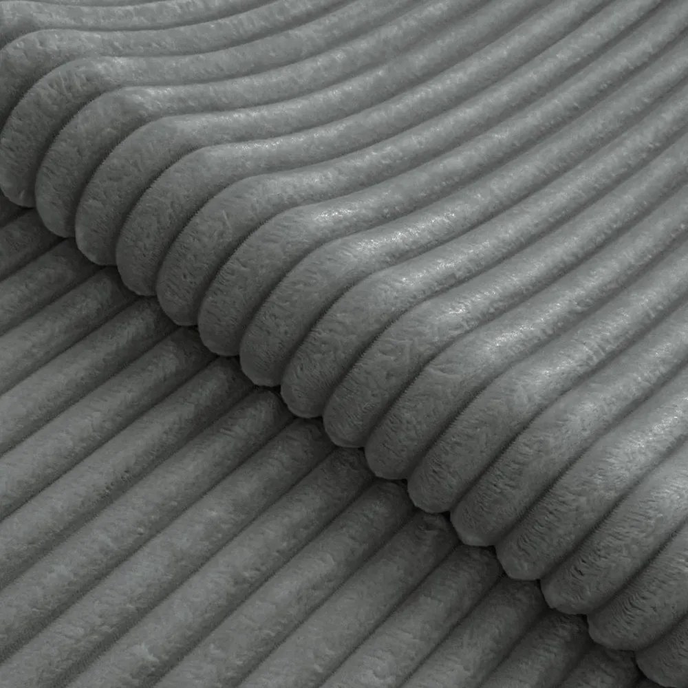 Сив ъглов диван от рипсено кадифе (ляв ъгъл L форма) Marbeya – Ropez