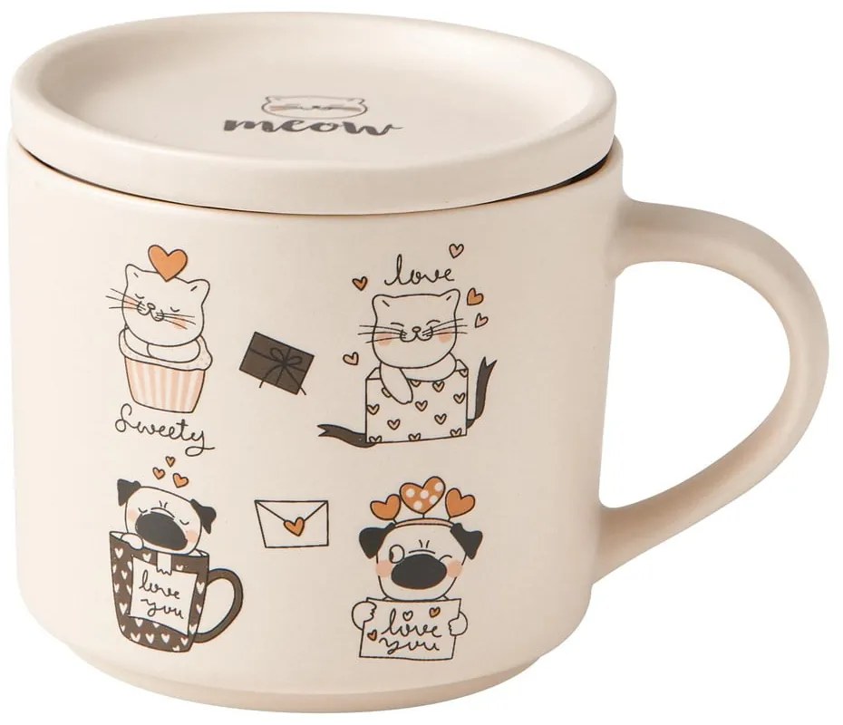 Оранжеви/бежови порцеланови чаши в комплект 2 бр. 350 ml Cats – Brandani