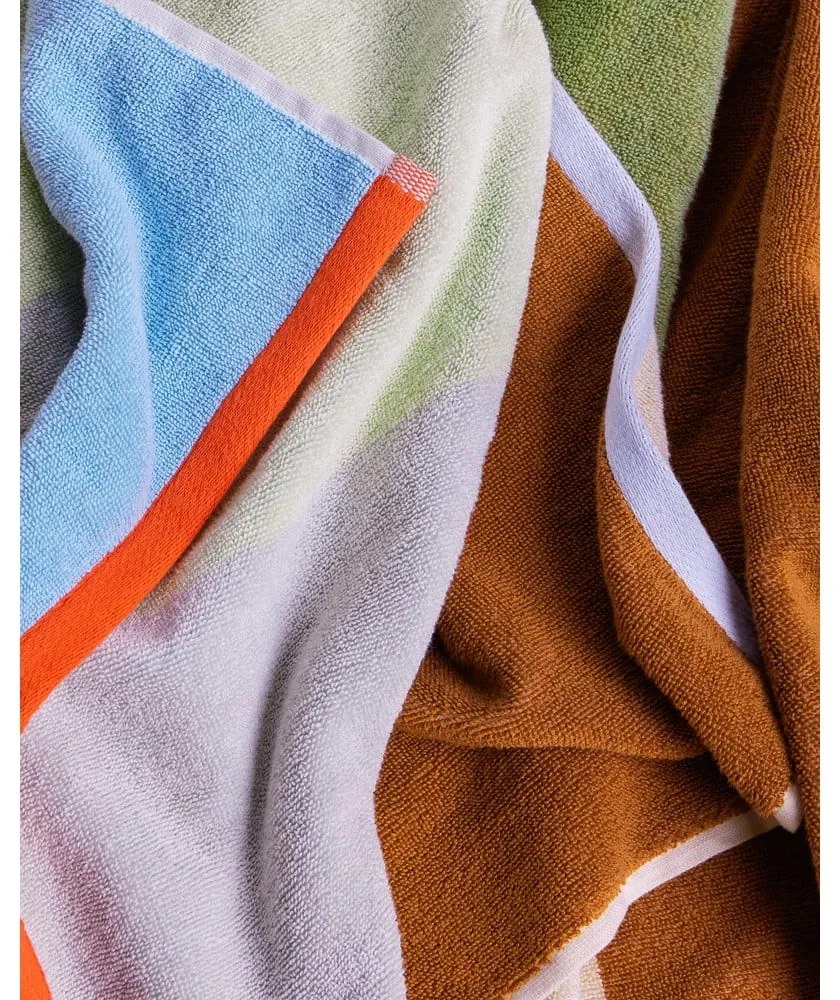 Синя памучена кърпа от тери 50x100 cm Block – Hübsch