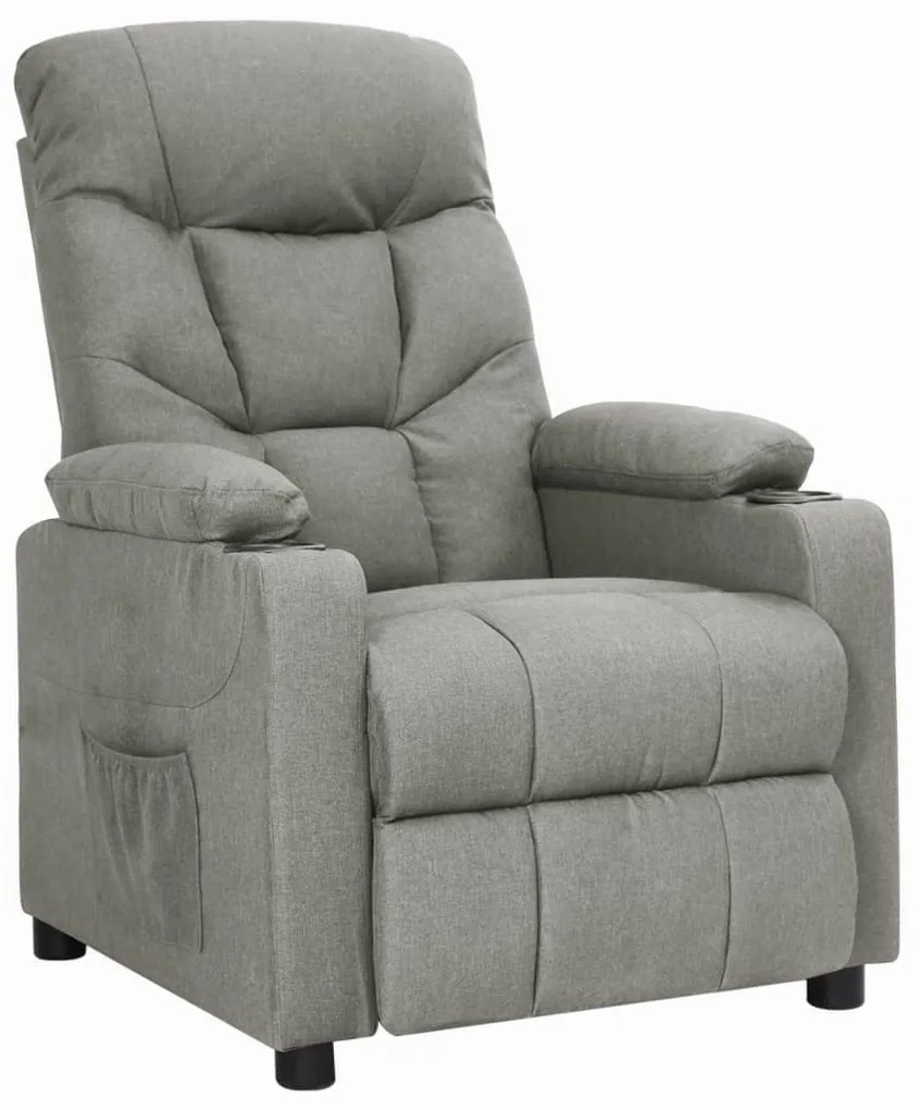 3093457 vidaXL Изправящ стол, светлосив, текстил