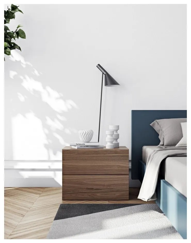 Кафяво нощно шкафче с 2 чекмеджета Aurora - TemaHome