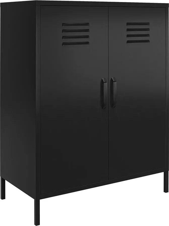 Черно метално шкафче 40x102x80 cm Mission District – Støraa