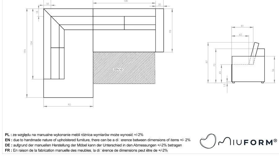 Тъмнозелен разтегателен ъглов диван от рипсено кадифе (ляв ъгъл) Brave Dave – Miuform