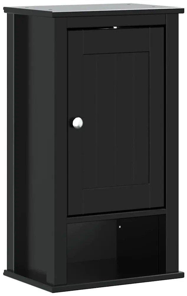 358549 vidaXL Шкаф за баня BERG черен 40x27x71,5 см бор масив