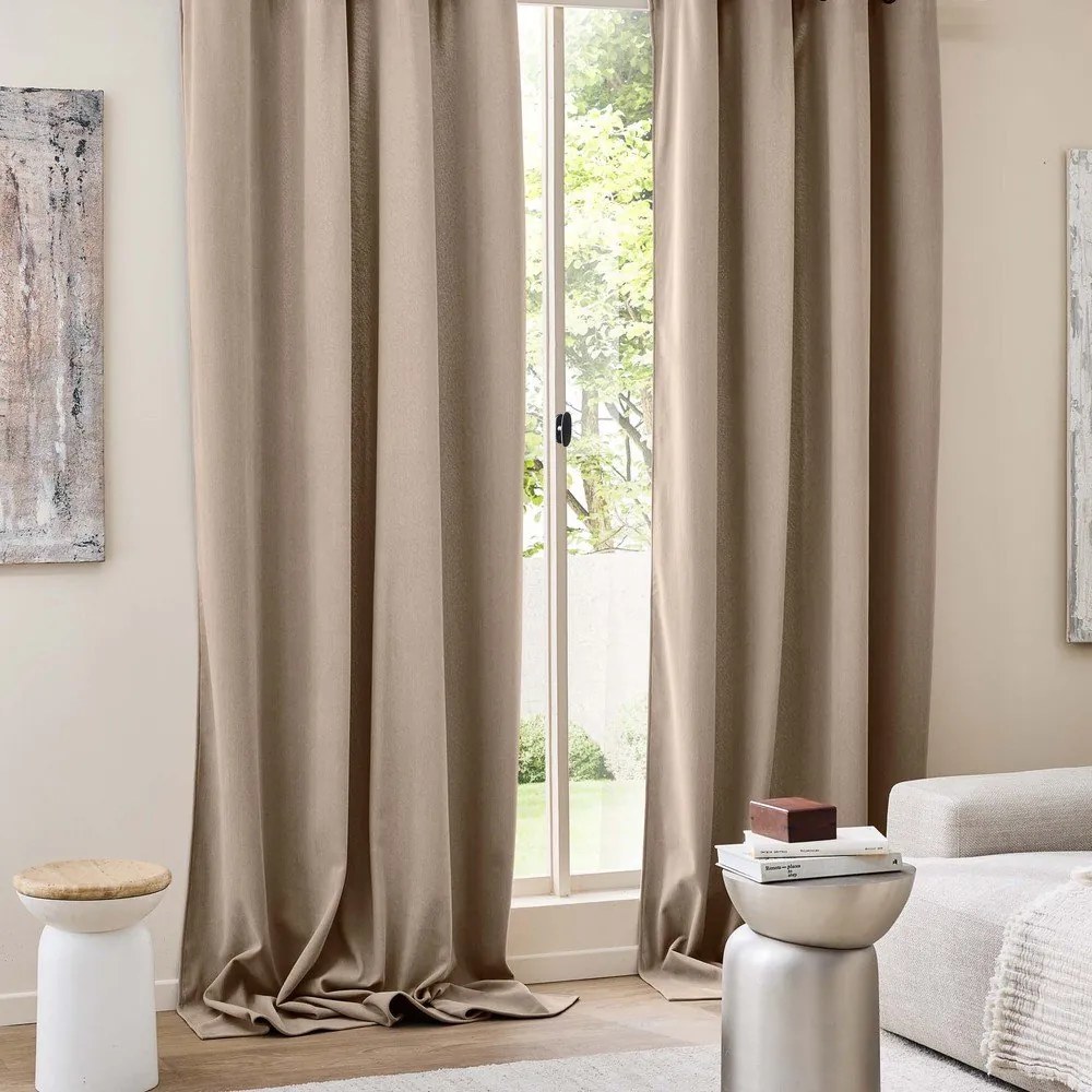 Кафяво термо перде от рипсено кадифе 140x260 cm Madison – douceur d'intérieur