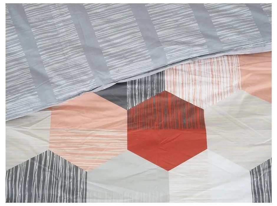 Сиво единично крепирано спално бельо 140x200 cm Honey Comb – B.E.S.