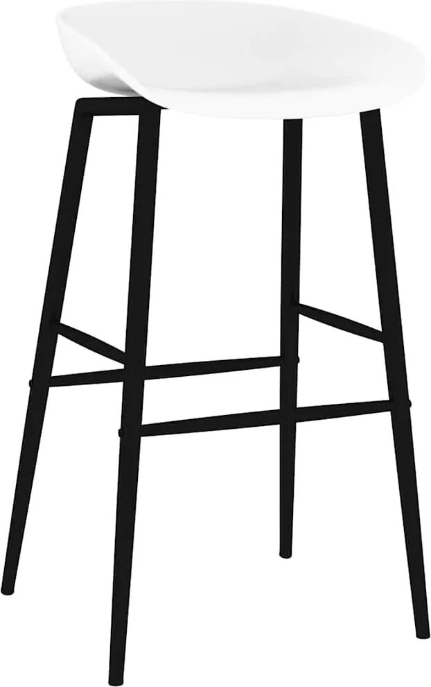 248168 vidaXL Бар столове, 4 бр, бели