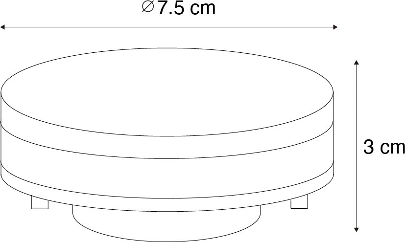 Комплект от 5 GX53 димируеми до топло LED крушки 7W 750 lm 2700K-4000K